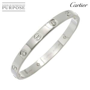 カルティエ Cartier ラブ ブレス ハーフ ダイヤ 4P #16 K18 WG 750 ブレスレット Love Bracelet【証明書付き】 90220312