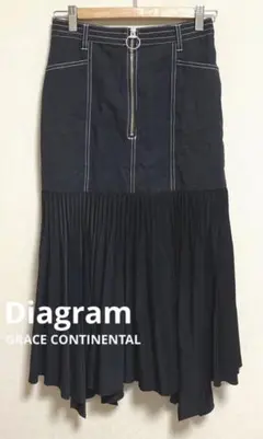 Diagram ダイアグラム　デニム　裾プリーツ　マーメイドスカート