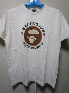 A BATHING APE BUSY WORKS 猿顔プリント・半袖Ｔシャツ・XL（BAPEアベイシングエイプNIGOレトロビンテージ裏原90s00s）