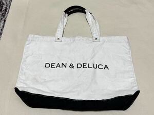 DEAN＆DELUCA　ディーンアンドデルーカ　トートバッグ　ホワイト　ブラック　Ｌサイズ　ビッグトート