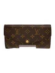 LOUIS VUITTON 2)ポルト・フォイユ・サラ_モノグラム・キャンバス_BRW_フューシャ PVC ブラウン レディース