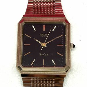 Z266-K41-1216◎ SEIKO セイコー 5931-5490 ドルチェ DOLCE 2N1044 黒文字盤 メンズ腕時計 スクエア クォーツ