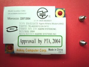 ♪ 送料84円 東芝 dynabook TX/960LS PATX960LS 用 モデムカード AM2 AGERE ATHENS 中古 ♪