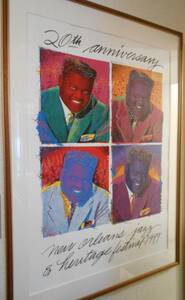 限定版レアー！「1989 New Orleans Jazz & Heritage Festival Poster」ファッツ・ドミノ Fats Domino が モデルの ポスター原画！