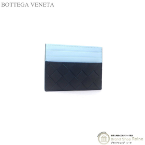 ボッテガ ヴェネタ （BOTTEGA VENETA） イントレチャート クレジット カードケース 635057 インクウェル×ペールブルー（新品）