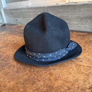 AURA HAT 帽子サイズ表記なし 日本製 ブラック/黒 ウール100% digjunkmarket