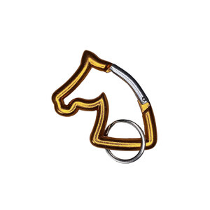 【新品・未使用】カラビナ 馬型 可愛い キーホルダー フック アルミ 多機能カラビナ カラビナフック キーリング付き オレンジ