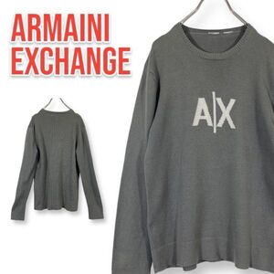 アルマーニエクスチェンジ ARMANI EXCHANGE ニット セーター グレー ロゴ