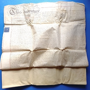 『1805年英国の契約書 This Indenture...羊皮紙9枚綴 エドワード・グローブ×カリスフォート伯爵』...Cash 12000￡...！