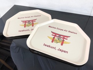 【米軍放出品】未使用品 フードトレイ 2枚 トレー岩国海兵隊航空基地/Iwakuni Marine Corps Air Station (100) ☆BA16BK-W#25