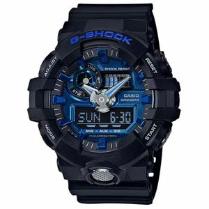 未使用 CASIO カシオ G-SHOCK Gショック GA-710-1A2 (GA-710-1A2JF同等) ブラック ブルー アナデジ メンズ 腕時計