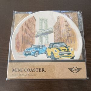 新品！未使用　MINI　COASTER　セラミックコースター　イラスト入り