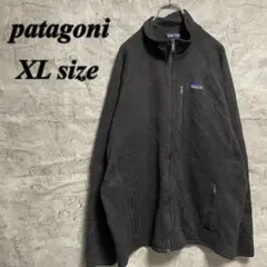 patagoni パタゴニア　フリース　ブラック　ロゴ刺繍　古着　XL