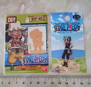 ☆ONE PIECE ウソップ デコメタ金属ステッカー＆転写ステッカー2点セット ワンピース シール