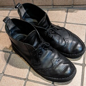 Clarks originals　クラークス　オリジナル　ウイングチップ ブーツ GB 8 1/2 US 9サイズ　Black Color 天然素材ラバーソール