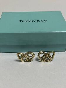 ◆貴金属◆ティファニー TIFFANY&Co. トリプルハート イヤリング 750 金 ゴールド 箱付き イヤリング 6.6g◆(検)K18 18K 18金 AU ピアス　