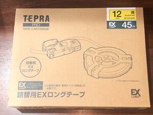 【新品 即決】TEPRA PRO 詰替用EXロングテープ 12mm 黄色 (使用可能機種 要確認）テプラ