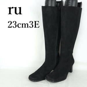 EB4663*ru*アールユー*レディースロングブーツ*23cm3E*黒