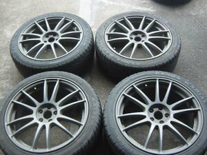 ◎H428 225/45R18 RAYS gram LIGHT アルミホイール 4本 18×7.5J+50? 100 5穴 KENDA R・CWP レイズグラムライツ レヴォーグWRX★富山市