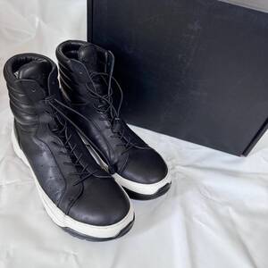 美品 RIP VAN WINKLE ハイカットスニーカー 定価53,900円 40 リップヴァンウィンクル SHOELACE HIGHRW-234 レザーシューズ ブーツ 革靴 黒