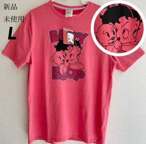 希少【L】アメリカン ベティブープ 半袖 チュニック Tシャツ レディース●綿100% ベティちゃん アメカジ ベティ betty boop グッズ