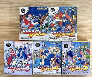 【限定即決】ROCKMAN WORLD ロックマンワールド5種（1&2&3&4&5）箱‐取説‐別紙あり CAPCOM カプコン DMG‐RWJ N.2849 ゲームボーイ レトロ