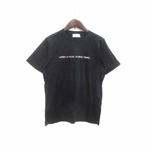 オペークドットクリップ OPAQUE.CLIP Tシャツ カットソー クルーネック ロゴプリント 半袖 38 黒 ブラック /YK レディース