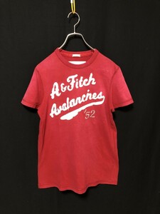 ◆Abercrombie&Fitch アバクロンビー&フィッチ 半袖Tシャツ S 赤　ヴィンテージ加工　ビッグロゴ