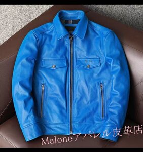 Maloneアパレル皮革店本革 革ジャン バイクレザー メンズファッション アメカジ ろうけつ S～5XL