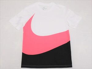 NIKE HBR SWOOSH S/S T-SHIRT 白 黒 ピンク M ナイキ ビッグスウッシュ 半袖 Tシャツ スウッシュ AR5192-104