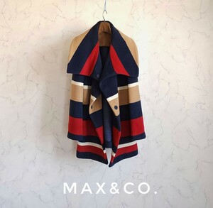 超高級 美品 Maxmara 一級品モダンコート ビッグカラーデザイン max&co. マックスマーラ マックスアンドコー おしゃれスタイル