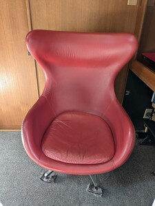 エッグチェア　総革　ダークレッド　アルネ　ヤコブセン　ARNE JACOBSEN