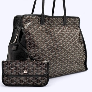 ゴヤール GOYARD アーディPM トートバッグ ビジネスバッグ ポーチ付き PVC×レザー 黒 【68823】