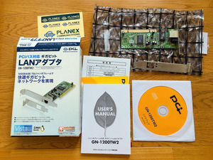 PLANEX ジャンボフレーム対応ギガビット PCIバス LANアダプタ GN-1200TW2／中古品