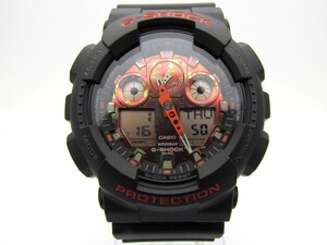 1000円スタート 腕時計 CASIO カシオ G-SHOCK 5081 GA-100TAL クオーツ QZ アナデジ デジアナ Kyo Momiji Color 紅葉 メンズ WHO L50011