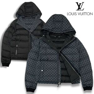 国内正規品 LOUIS VUITTON ルイヴィトン 12AW H2BS48PHUリバーシブル ダミエグラフィット ダウン コート ジャケット 50 フランス製