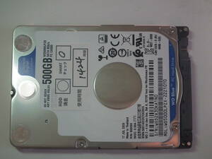 中古動作品・2.5インチHDD WD WD5000LPZX 500GB　SATA⑩