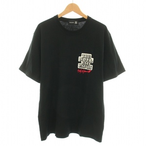 THE BLACK EYE PATCH WILDSIDE YOHJI YAMAMOTO S/S TEE Tシャツ カットソー クルーネック 半袖 ロゴプリント XL 黒 ☆AA★ メンズ