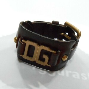 YGG■DOLCE&GABBANA ドルチェ&ガッバーナ DG ロゴ柄 レザー ブレスレット D&G ユニセックス アクセサリー