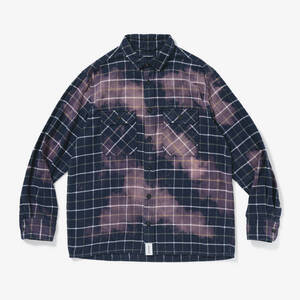 希少★新品本物【紺★2】★MOSS CHECK LS SHIRT モスチェック ブリーチシャツ 正規店購入 ディセンダント 入手困難 限定品 DESCENDANT 19SS