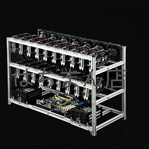 DOMIYA 19GPU asic miner マイニングケース アルミニウム マイニングフレーム 積み重ね可能 マイニングリグ オープンエアフレームケース