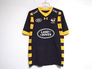 N7796:UNDER ARMOUR(アンダーアーマー）Wasps Rugby（ワスプスラグビー）2015-2016年半袖ラグビージャージ ラガーシャツ/黒/L:35