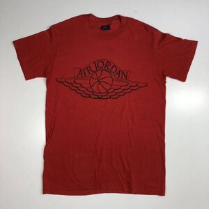 【M】80s Vintage NIKE Air Jordan Print Tshirt 80年代 ビンテージ ナイキ エア ジョーダン プリント Tシャツ レッド 紺タグ USA製 T475