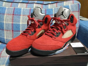 エア ジョーダン AIR JORDAN 5 TORO BRAVO VARSITY RED/BLACK-WHITE BRED #23 US9.5 27.5cm 極美中古 国内正規品 スエード DD0587-600 黒赤