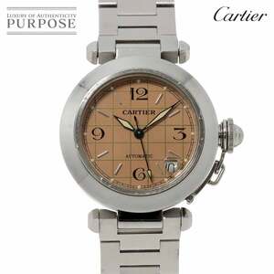 カルティエ Cartier パシャC W31024M7 ボーイズ 腕時計 デイト サーモンピンク 文字盤 オートマ 自動巻き ウォッチ PashaC 90230350