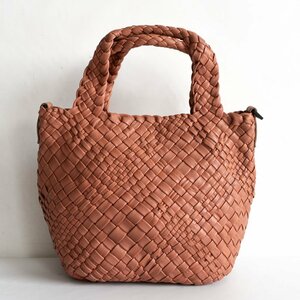 【高級品】FALORNI 【イントレチャート レザー トートバッグ 】ピンク メッシュ BAG MADE IN ITALY 2404017