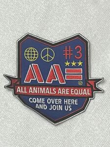  ワッペン　AA＝　エーエーイコール　AAL ANIMALS ARE EQUAL 未使用　