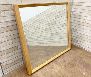 CONDE HOUSE カンディハウス ATTRO アトロ ウォールミラー 鏡 90×80cm 木製 ナチュラル 壁掛け 立て掛け 旭川家具 (A)