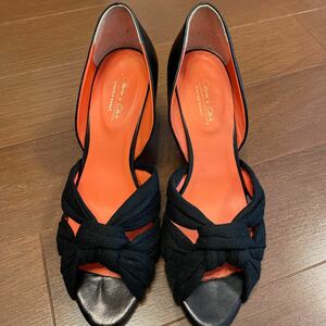 ★美品★オデット エ オディール Odette e Odile パンプス 23 黒 UNITED ARROWS ユナイテッドアローズ 結婚式 ブラック 7㎝ サンダル