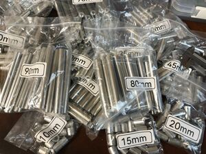 送料230円/140円　ネジ付き　アルミスペーサー M6（14種から選択)　DIY/カスタムに